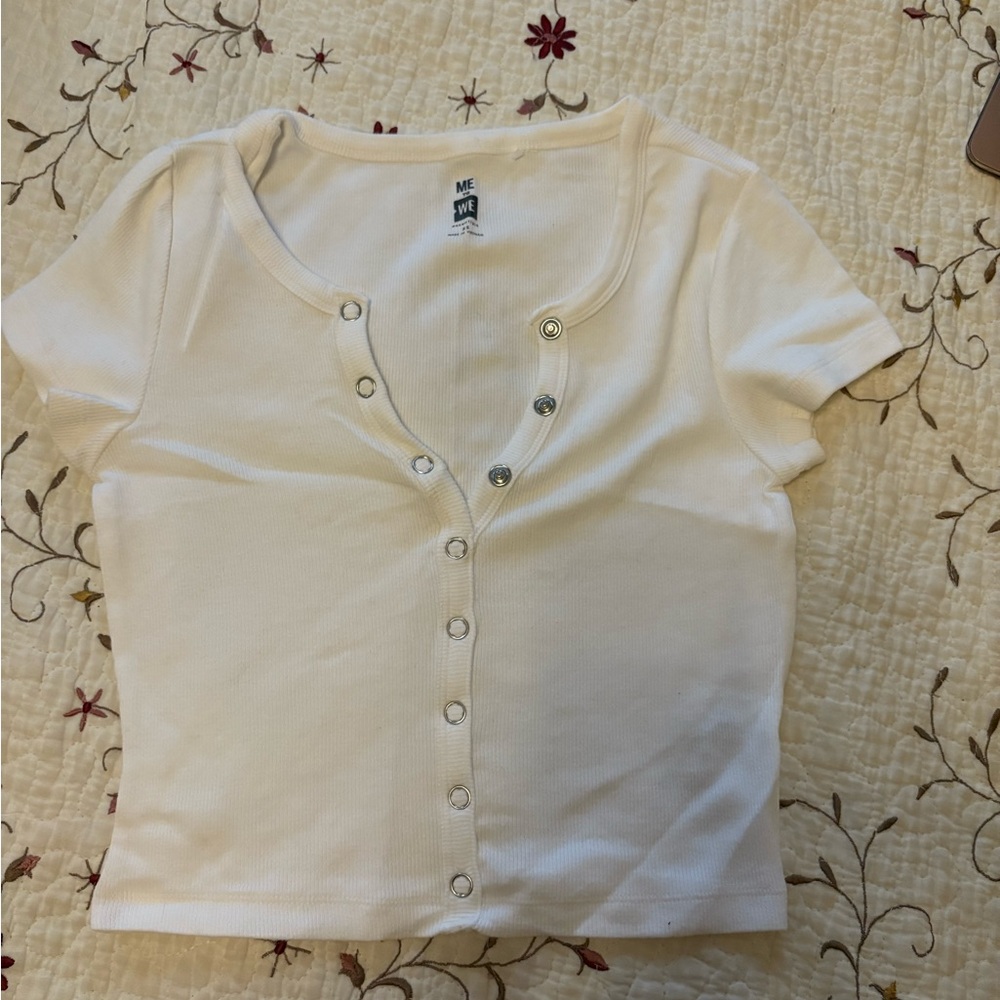 White Button-Up Women's Top